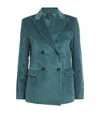 Weekend Max Mara Omens Oil Katanga Double-breasted Cotton-corduroy Blazer In Blue