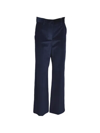 Weekend Max Mara Corduroy Flared Trousers In Blue