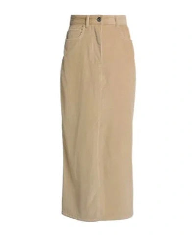 Weekend Max Mara Corduroy Pencil Skirt In Neutral