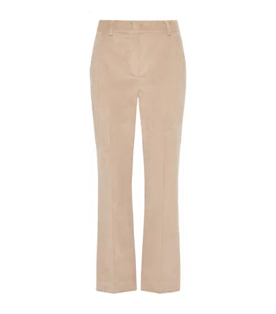 Weekend Max Mara Corduroy Slim Trousers In Neutral