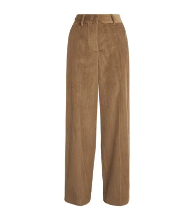 Weekend Max Mara Corduroy Straight Trousers In Brown