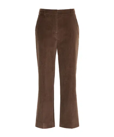 Weekend Max Mara Corduroy Straight-leg Pants In Brown