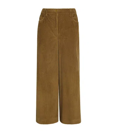 Weekend Max Mara Corduroy Wide-leg Trousers In Brown