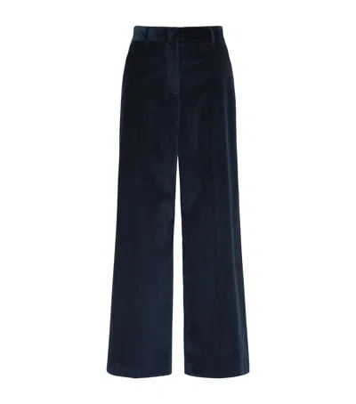 Weekend Max Mara Corduroy Wide-leg Trousers In Blue