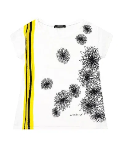 Weekend Max Mara Corsica Printed T-shirt With Round Neck In White