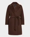 Weekend Max Mara Corte Belted Wool Wrap Coat In Brown