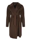 Weekend Max Mara Corte Wool Dressing Gown Coat In Brown