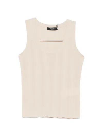 Weekend Max Mara Cose Ribbed-knit Tank Top In Neutral