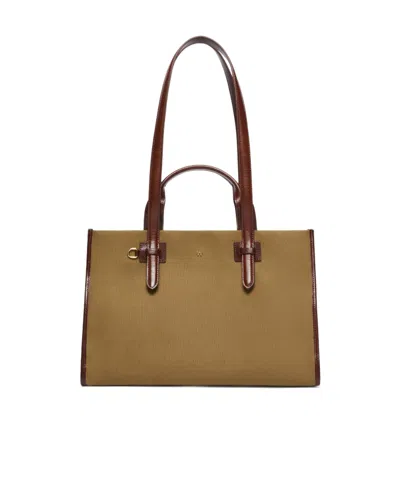 Weekend Max Mara Cotton And Leather Shopping Tote