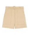 Weekend Max Mara Cotton And Linen Bermuda Shorts In Nude