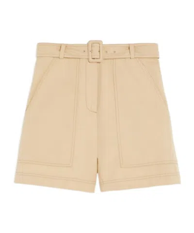 Weekend Max Mara Cotton And Linen Bermuda Shorts In Nude