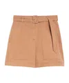 Weekend Max Mara Cotton And Linen Bermuda Shorts In Nude