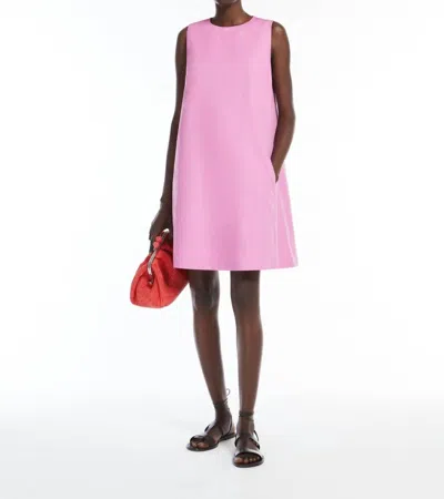 Weekend Max Mara Cotton And Linen Short Dress In Pink