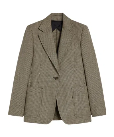 Weekend Max Mara Cotton And Linen Single-breasted Blazer In Black