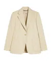 Weekend Max Mara Cotton And Linen Single-breasted Blazer In Nude