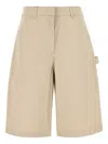 Weekend Max Mara Beige Denim Arturo Bermuda Shorts In Brown