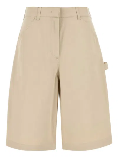 Weekend Max Mara Beige Denim Arturo Bermuda Shorts In Brown