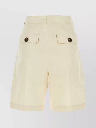 Weekend Max Mara Cotton Blend Afa Shorts With Belt Loops In Neutral