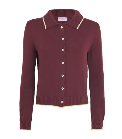 Weekend Max Mara Cotton-blend Cardigan In Burgundy