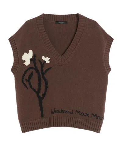 Weekend Max Mara Cotton Blend Intarsia Knit Tank Top