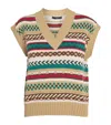 Weekend Max Mara Cotton-blend Jacquard Sweater Vest In Brown