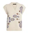 Weekend Max Mara Cotton-blend Jacquard Sweater Vest In White