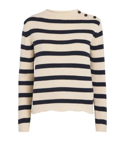 Weekend Max Mara Cotton-blend Stripe Sweater In Navy