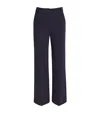 Weekend Max Mara Elastic Waist Flannel Trousers In Blue