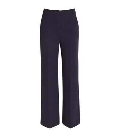 Weekend Max Mara Cotton-blend Trousers In Black