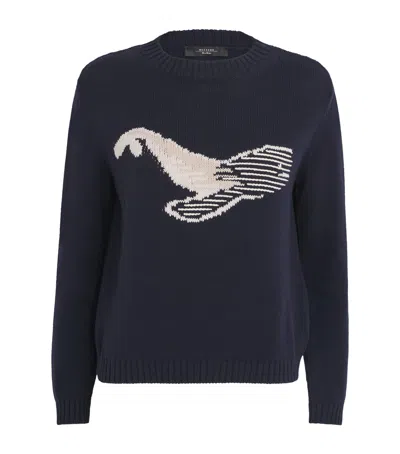 WEEKEND MAX MARA COTTON-BLEND WHALE-JACQUARD SWEATER