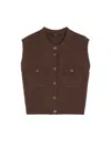 Weekend Max Mara Cotton-blend Yarn Gilet In Brown