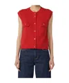 Weekend Max Mara Caprara Cotton Blend Sweater Vest In Red