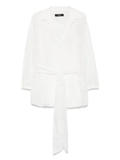 Weekend Max Mara Bluse Aus Baumwollgemisch In White