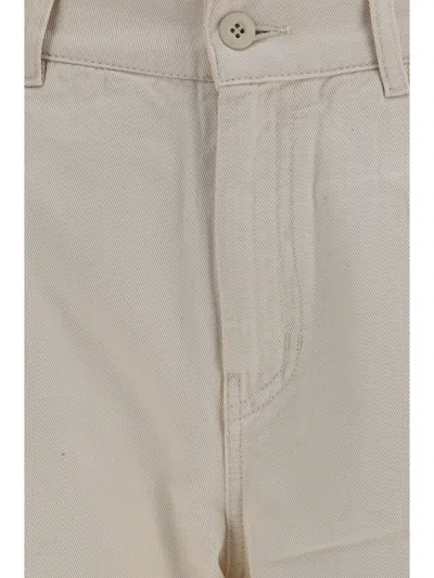 Weekend Max Mara Cotton Bull Denim Trousers In Green