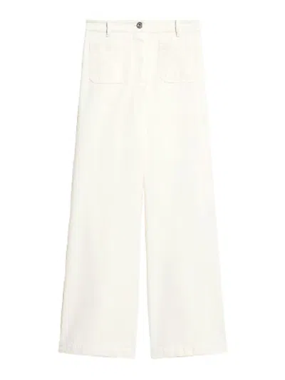Weekend Max Mara Cotton Bull Trousers Filtro In White