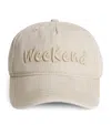 Weekend Max Mara Omens Mustard Bruno Embroidered Cotton Baseball Cap In Neutral
