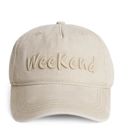 Weekend Max Mara Cotton Canvas Logo Baseball Cap In Yellow