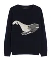 Weekend Max Mara Nespola Whale Embroidered Crewneck Sweater In Black