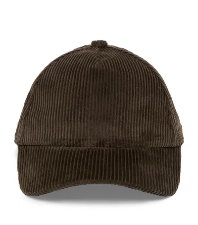 Weekend Max Mara Cotton Corduroy Baseball Cap In Brown