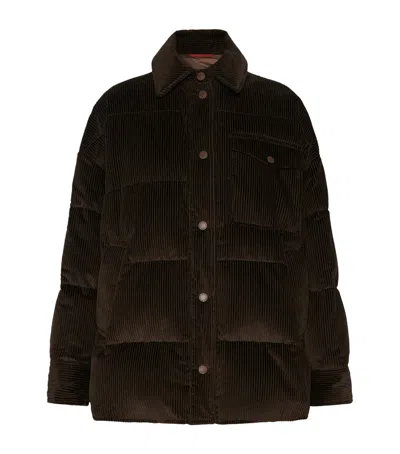 Weekend Max Mara Cotton Corduroy Quilted Down Jacket In Multi