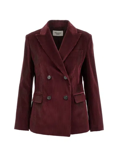 Weekend Max Mara Cotton Corduroy Velvet Blazer In Red
