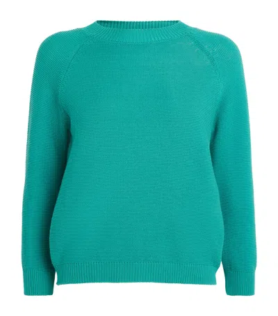 Weekend Max Mara Cotton Crew-neck Sweater In Green