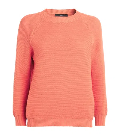 Weekend Max Mara Cotton Crew-neck Sweater In Orange