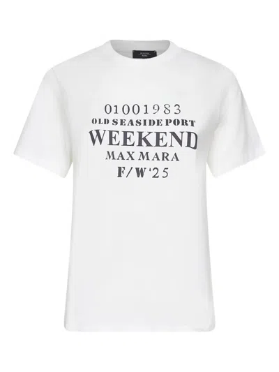 Weekend Max Mara Cotton Crew-neck T-shirt In White