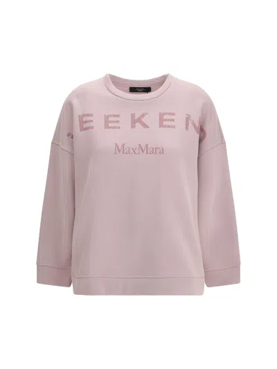 Weekend Max Mara Logo-print Crew-neck Sweatshirt In Pink