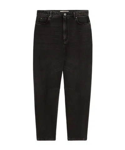 Weekend Max Mara Cotton Denim Barrel Jeans In Black