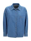 Weekend Max Mara Camicia Oversize Medium Blue In Multi
