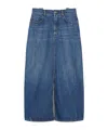 Weekend Max Mara Gesso Front Slit Denim Skirt In Blue