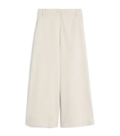 Weekend Max Mara Cotton Drill Trousers In Beige