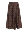 Weekend Max Mara Cotton Embellished Midi Skirt In Burgundy